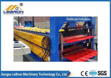 Color Steel Tile Double Layer Roll Forming Machine Customized Profile PlC Control System